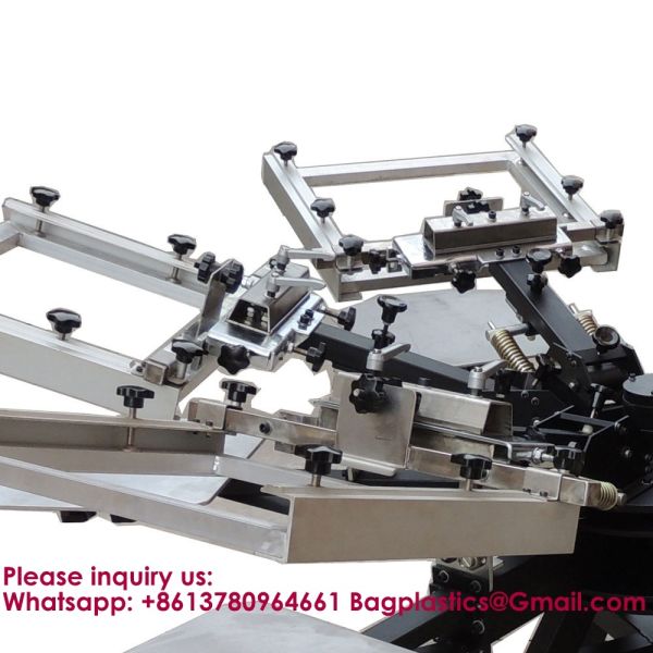 Automatic Silk Screen Printers Rotary Machine Manual Grade 6 Station Screen Printing Machine For Solar Cell Ribbon Solar Cell New Condition For Label