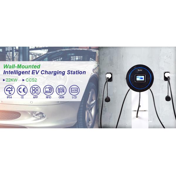 Environment Temperature -25C- 50C AC Connection Floorstand Wallbox 380V CCS GBT Double Gun 22kW EV Charging Pile for Car