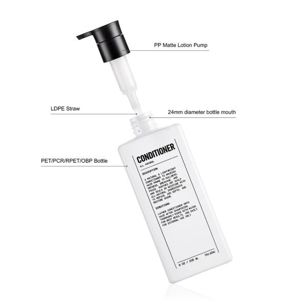 235ML White Custom Empty Shampoo And Conditioner Bottles Refillable