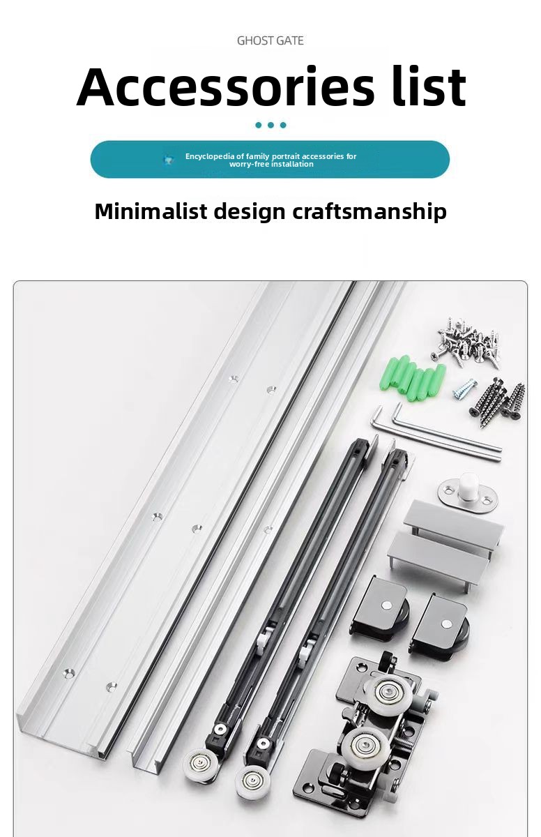 Ghost Door Dual Direction Buffer Hanging Wheel Special Hardware Accessory for Trackless Sliding Furniture for Living Room