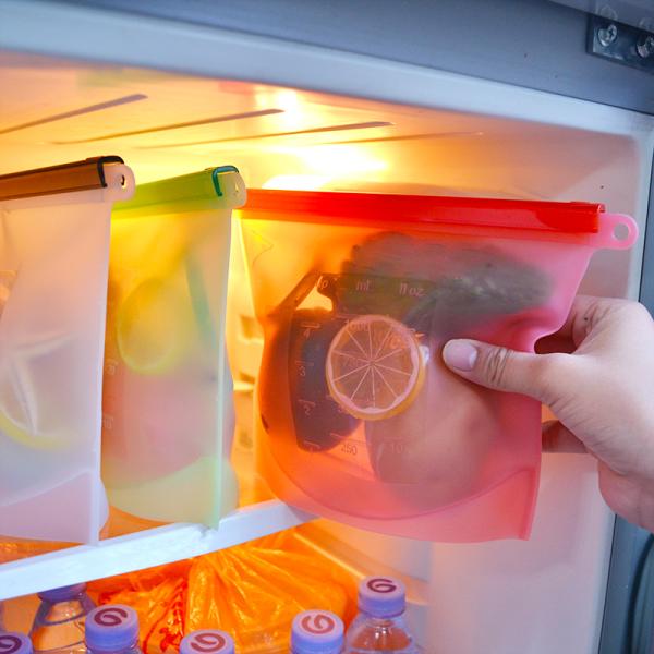 1.5L Sandwich Preservation Silicone Food Pouches Reusable Food Storage Bags