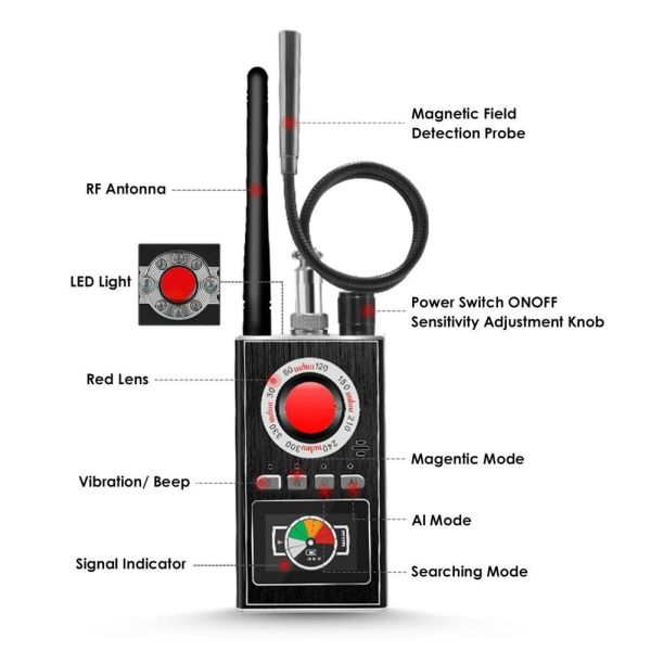 K88 Wireless RF Signal Detector Device For GSM GPS Tracker Mini Camera Infrared Scanning