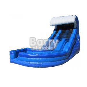 Quality Commercial Blue Curve Wave Inflatable Water Slides For Children for sale