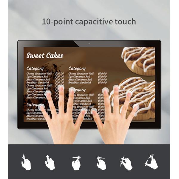 Black 21.5 Inch Touch Screen Digital Signage RK3399 With Android 7.1 System