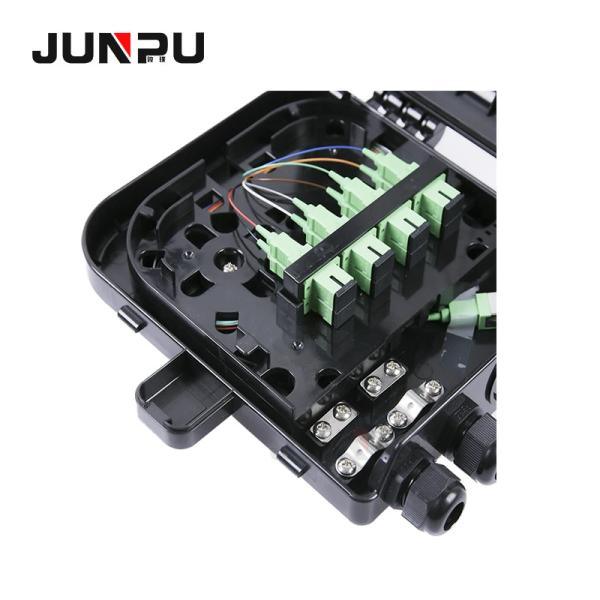 FTTH fiber optic Distribution Box 8 port black ABS material IP65