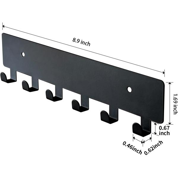 0.67x0.62x0.46 Size Key Hooks for Wall Mount 6 Metal Hooks Hallway Organizer