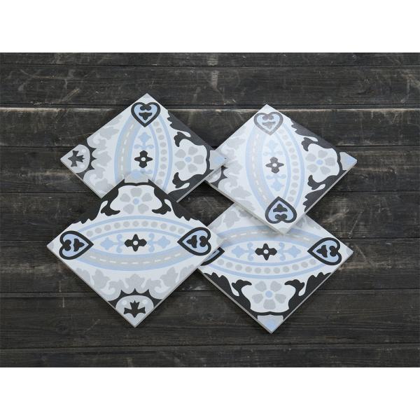 Blue 20x20cm Ceramic Rustic Tile for Indoor Floor