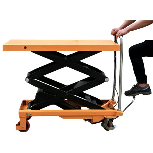 OEM Single Adjustable Scissor Lift Table , Small Hydraulic Lifting Platform 1000kg hydraulic scissor lift trolley