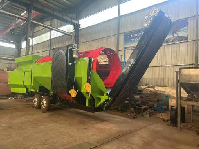 Function Screening Mobile Trommel Screen for Separation of Topsoil Compost Gravel Sand