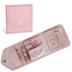 China Foldable Jewelry Storage Bag Case Mini Travel Organizer Jewellery Roll Bag 14.5x3x15cm on sale