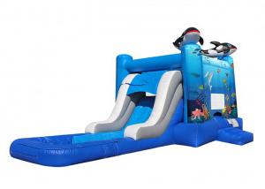 Quality Funny Sea Theme Inflatable Bouncer Combo Kids Bouncy Castle Digital Inkjet Printing for sale