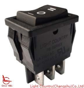 Quality Factory Reliable RB DPDT Rocker Switch, 21*15mm, ON-OFF-ON, Black/Red, 6A 250V for sale