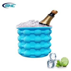 China Collapsible Silicone Ice Mold Ice Cube Maker Ice Bucket Eco Friendly on sale