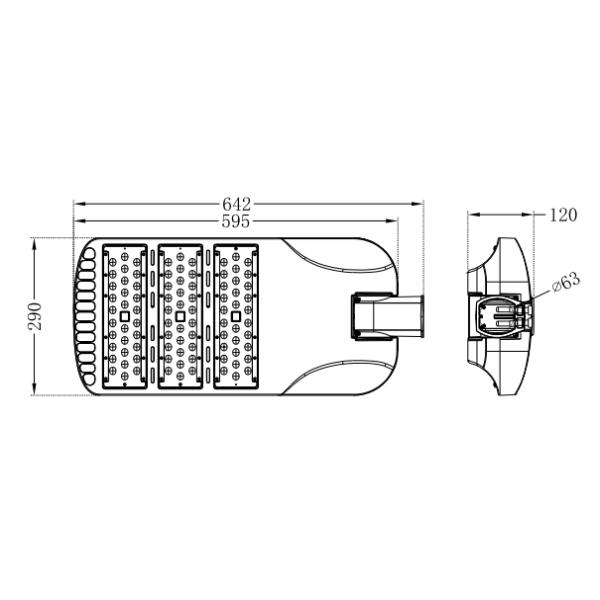 Aluminium Modular Zigbee system IP66 120W LED Street Light