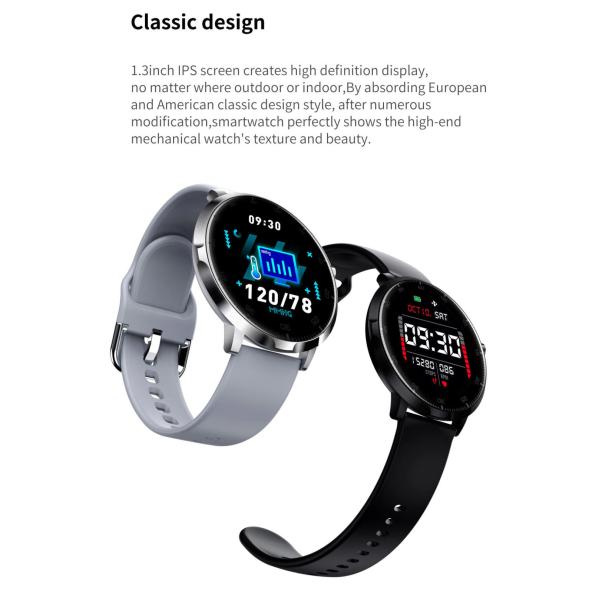 Waterproof IP68 Round Shape Smartwatch Support Vietnamese Port