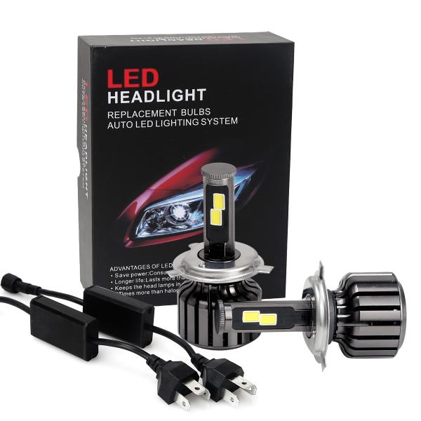 H4 Car LED Headlights Kit With Mini LED Driver Wire High / Low Beam