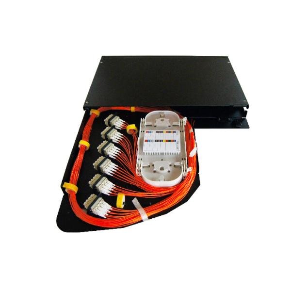 1U 24 Port Rotating Splice ODF Distribution Fiber Optic Termination Box Rackmount Patch Panel