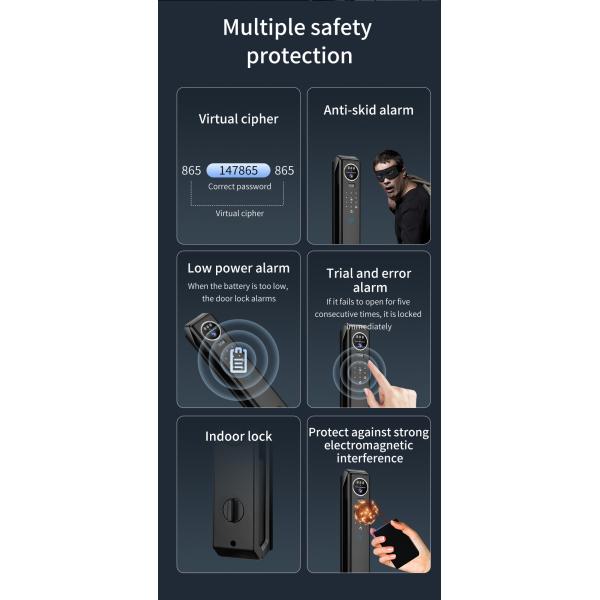 S959max Automatic Fingerprint 3D Face Recognition Door Lock with Tuya Active Video Calling WiFi Access Control Smart Home Door Lock