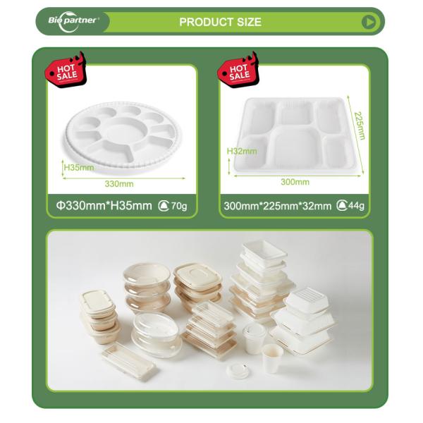 Eco-Friendly Customized Size Cornstarch Disposable Plate Tableware for Lunch Sushi