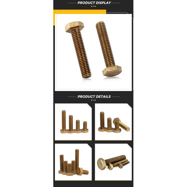 DIN933 Hex Bolt Nut M6 Brass Nuts And Bolts for Structure Pipe