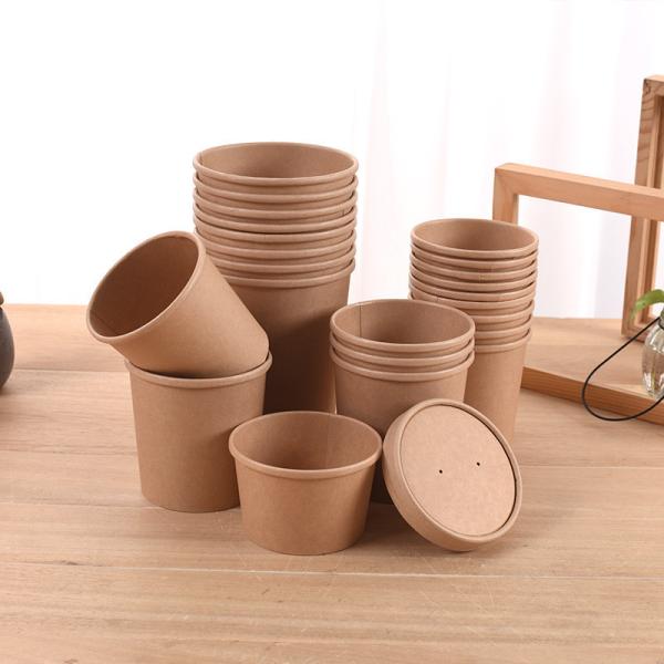 Customization Request Multi Color Biodegradable Disposable Paper Salad Bowl with Lid