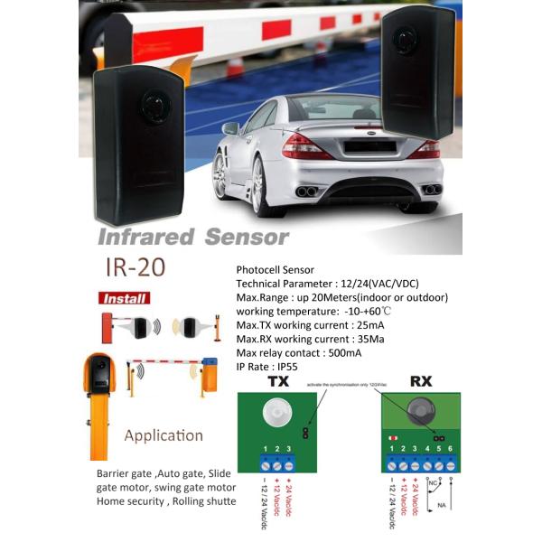 Rapid Response Speed Outdoor Photoelectric Beam Sensor With 20m Detection Range