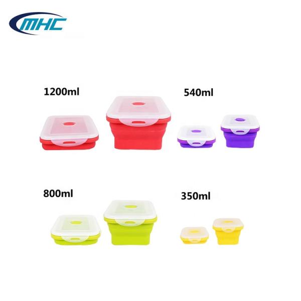 Reusable Silicone Collapsible Lunch Box Customized Food Storage Silicone Container