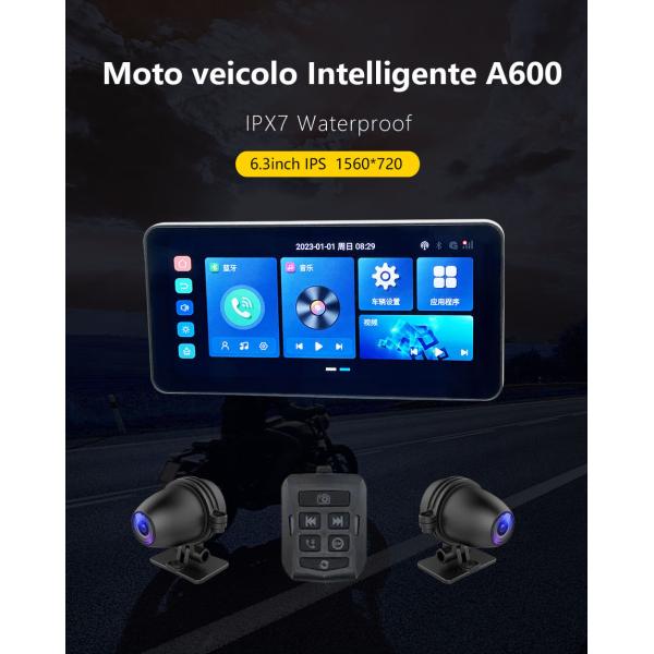 Portable 6.3 Inch Android Motorcycle GPS Navigation CarPlay Android Auto With DVR Supports Radio Function Wireless Motorcycles