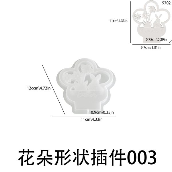Easter Hot Candlestick Silicone Mold DIY Flower Grass Rabbit Insert Board Pendant Gypsum Mold