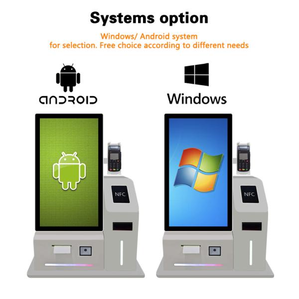 24" LED Decoration Desktop Android Computer Touch Screen Payment Kiosk with Cash Collection