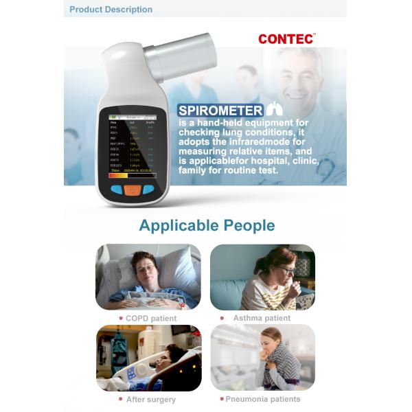 CONTEC SP70B USB CE Color Display Spirometer Hot Handheld Spirometry Bluetooth Lung Volumetric Device