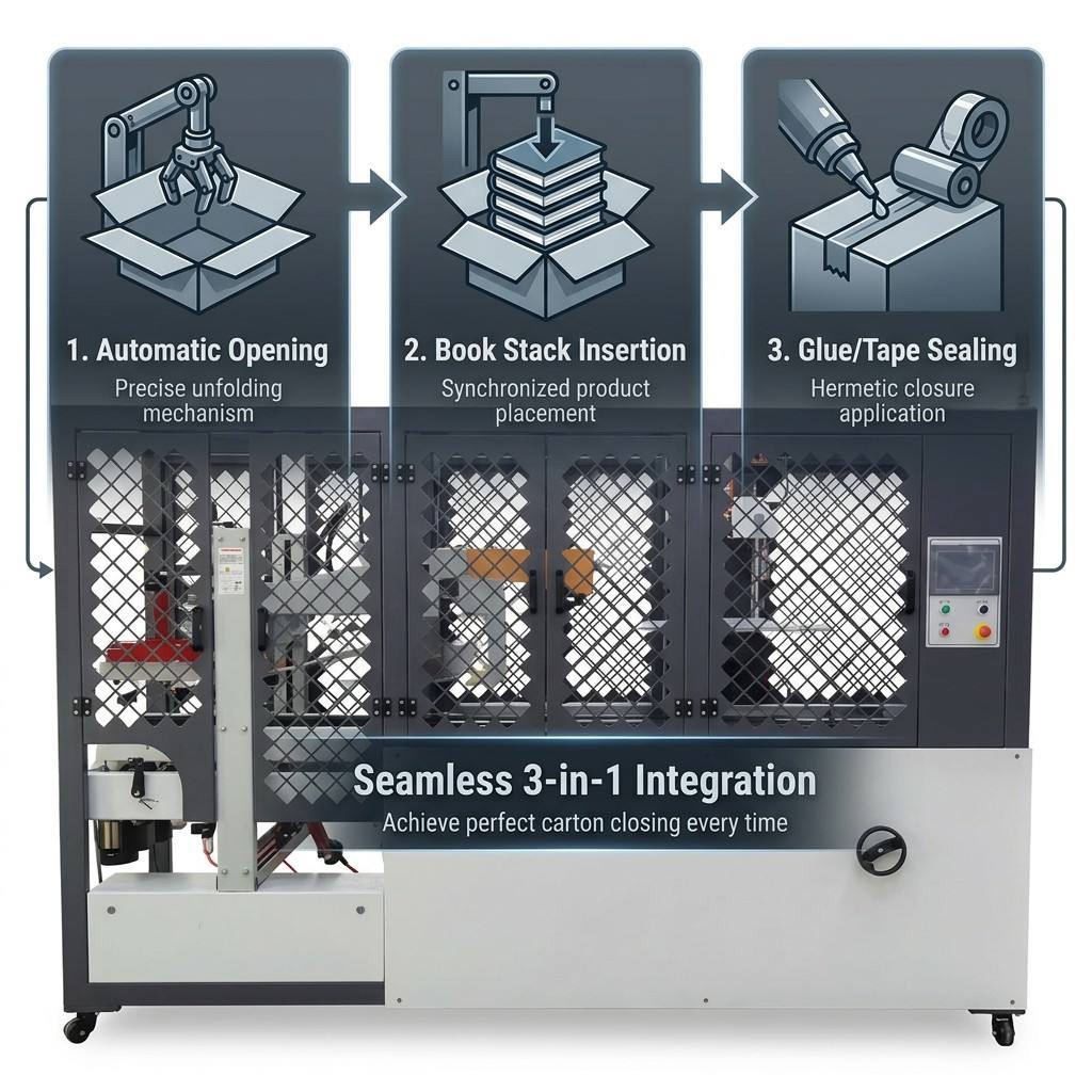 Book loading process into carton boxes