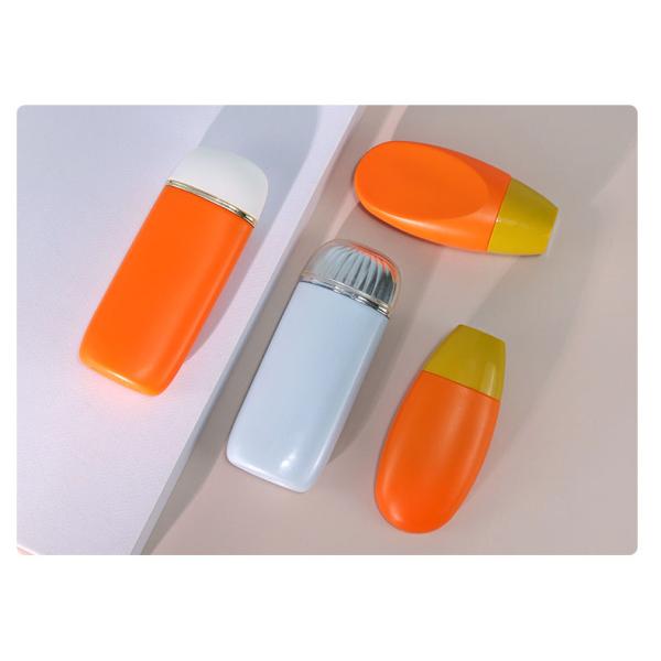 Sunscreen Empty Bottle Packaging 50ml Custom Customized Color Flat Oval Squeeze High Quality Foundation Bottle 50ml Can Custom