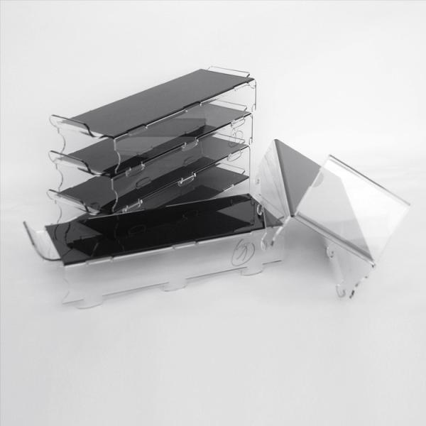 Slanted Acrylic Makeup Rack for Cosmetics Compartment Plexiglass Lipstick Display Stand