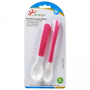 Quality PP TPE Soft Baby 110℃ Color Changing Plastic Spoons for sale
