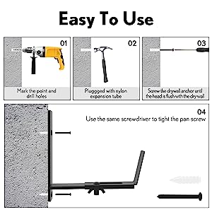Adjustable Window Box Brackets 6 Pack for Maximum 12'' Depth and Wall Mount Flower Boxes