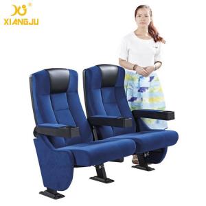 Quality Cold Rolled Steel Legs PP Injection Fold Armrest PU Mould Foam Movie Theater Chairs for sale