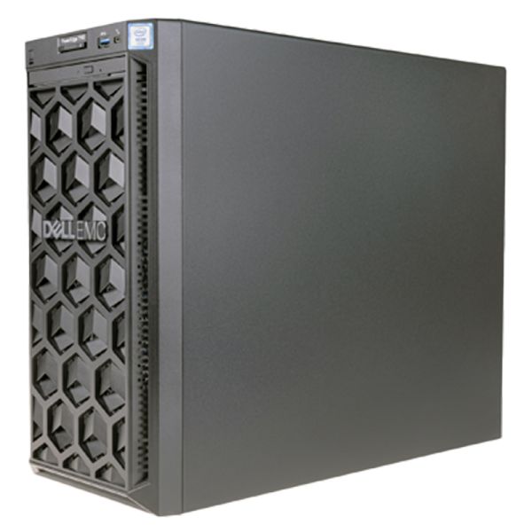 Dell PowerEdge T140 Tower Server with Intel Xeon E-2200 Processor, 4x DDR4 DIMM Slots, and 4 x 3.5" Drive Bays