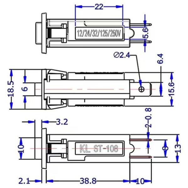 Mini Miniature Overload Electrical Push To Reset Snap-in Thermal Resettable Circuit Breaker