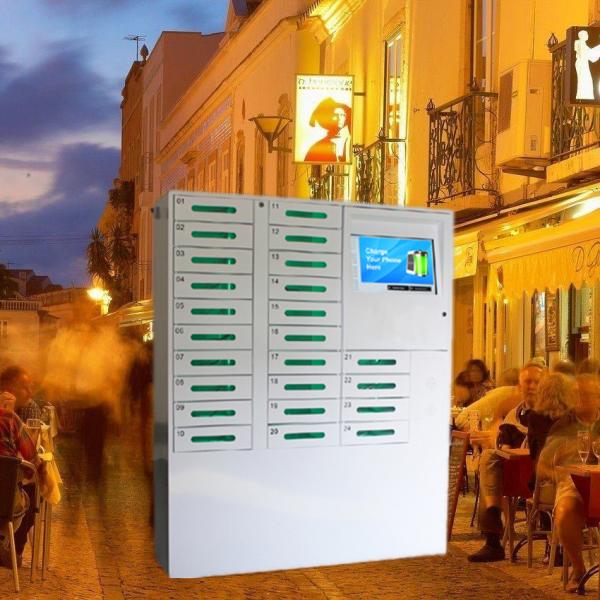 Touch LCD Public Mobile Phone Charging Station Kiosk Quick Charge Code Lock Design
