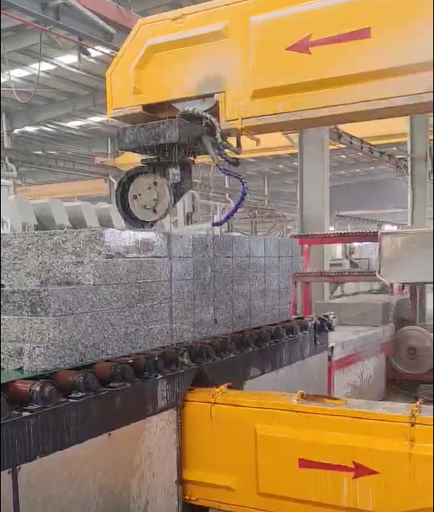 Vertical CNC Diamond Wire Saw Machine cutting operation