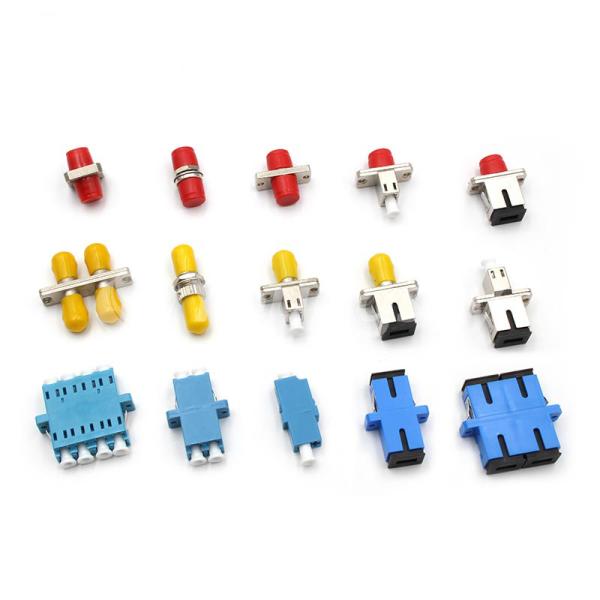 Square Type Fiber Optic Accessories Optic Adaptor Metal Material Simplex Core