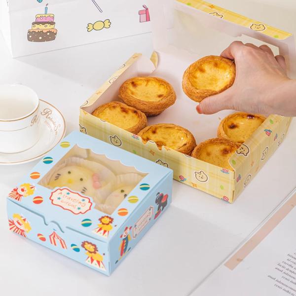 Matt Lamination Cake Packaging Boxes for Offset Printing Egg Tart Packaging