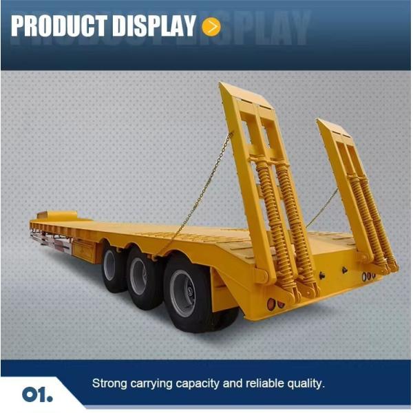Low Bed Semi Trailers 40FT Flatbed Deck Container Trailer Flatbed Trailer Tread 1820mm
