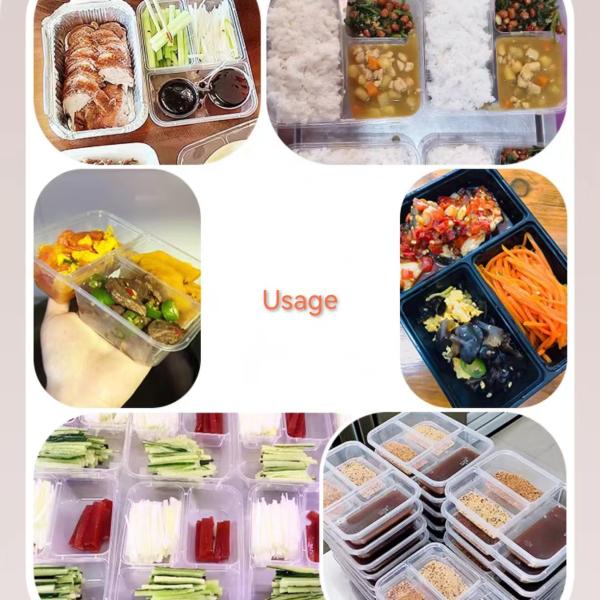Rectangular Plastic Disposable Food Containers Thermoformed With Cover