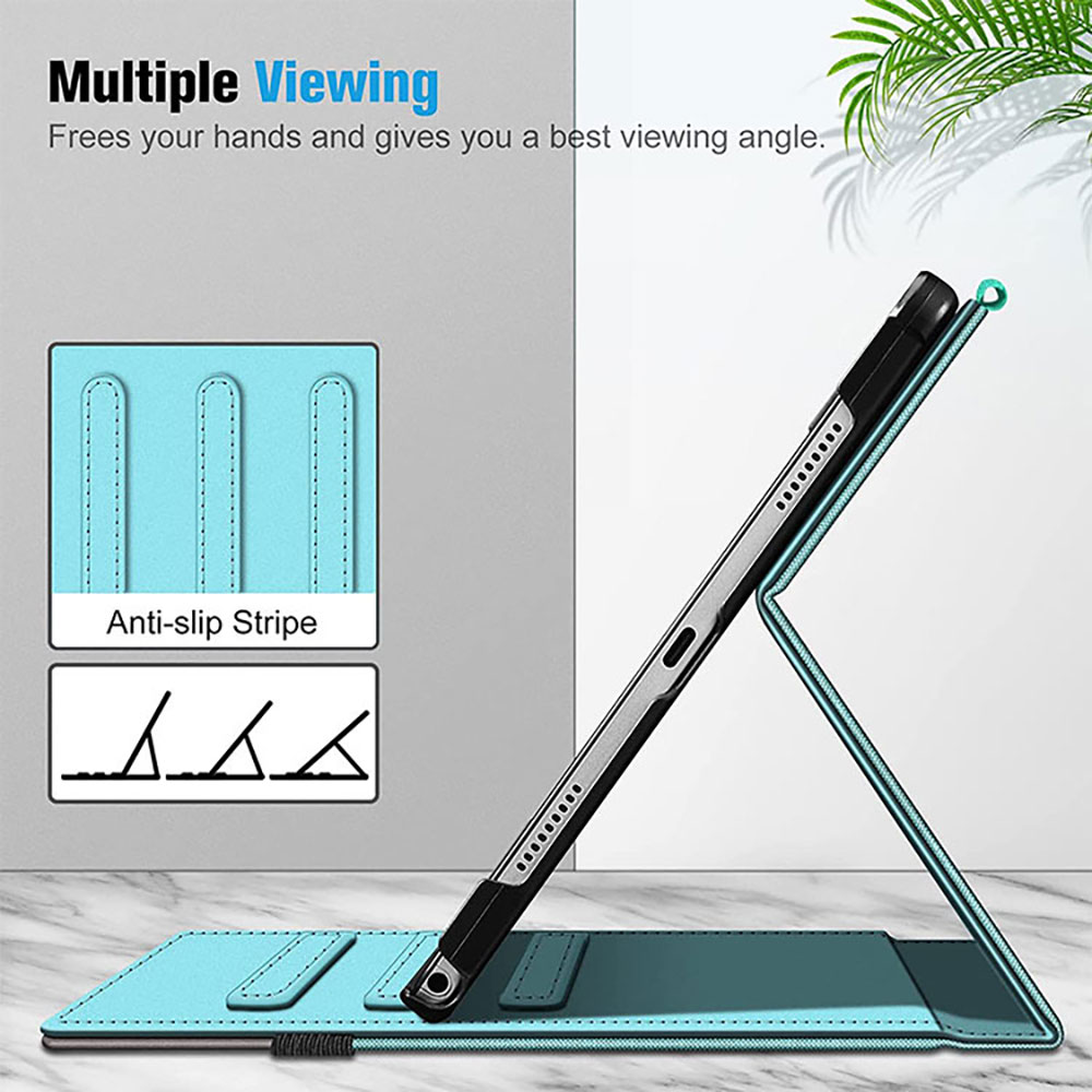 Laudtec Pbk248 Leather Tablet Case Multi-Angle Holder Simple Business Anti Scratch Fall Cover Luxury for Samsung Tab A9 Plus