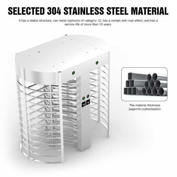 Double Magnetic Full Height Turnstile Gate Biometric Face Recognition RS485