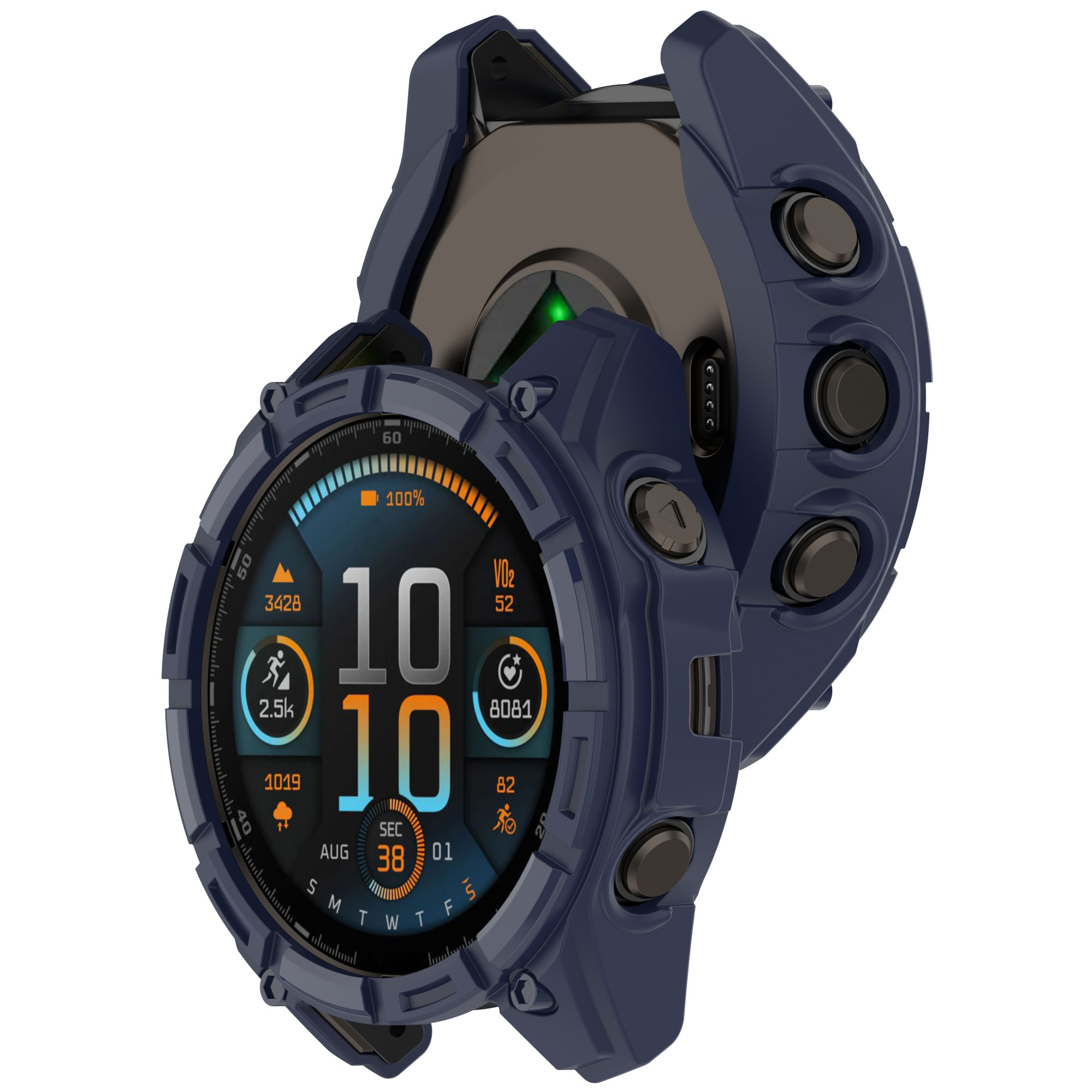 Eraysun Bumper Frame Cover Armor Skeleton Case TPU Half Wrap Protective Case 51mm 47mm 43mm for Garmin Fenix8