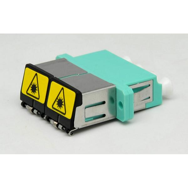 Fiber Optic Multimode LC Quad Adapter With Laser Free Metal Outer Shutter