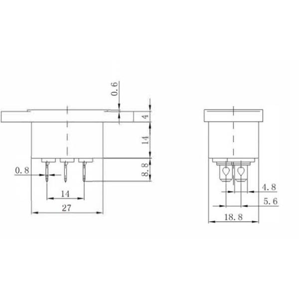 R14-A-1BB1 Universal Desktop IEC320 C14 AC Electric Power Socket Plug Electrical Socket Outlet
